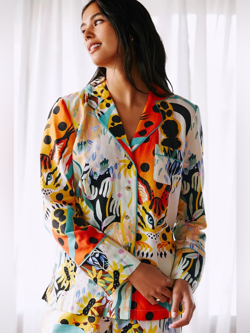 NWT Marcos Navarro for Anthropologie Flannel Sleep Top
